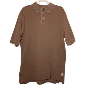 Eddie Bauer Khaki/Tan Cotton Polo‎ Shirt Size L